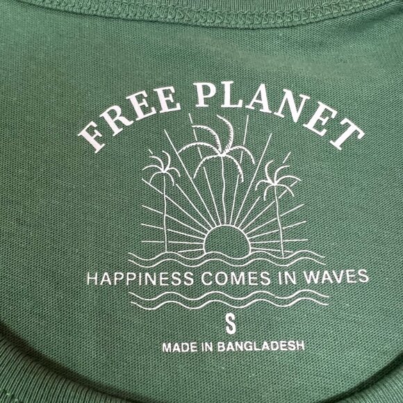 Free Planet Woman's Tank Top in Green Size S made from 100% Organic Cotton - Picture 3 of 5